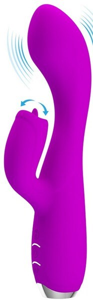 Pretty Love Rechargeable Gloria Silicone Rabbit Vibrator Purple - Rabbit Vibrators