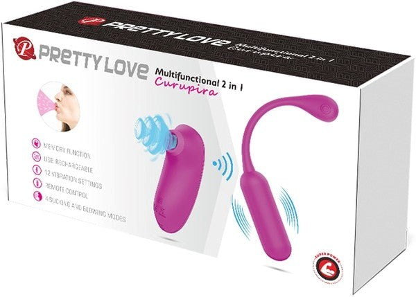 Pretty Love Curupira Multifunctional 2 In 1 Remote Control Clitoral Massager Purple - Clit Ticklers and Pulsators