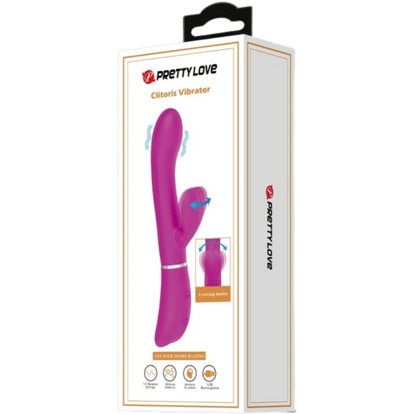 Pretty Love USB Rechargeable Rabbit Style Clitoris Vibrator Purple - Rabbit Vibrators