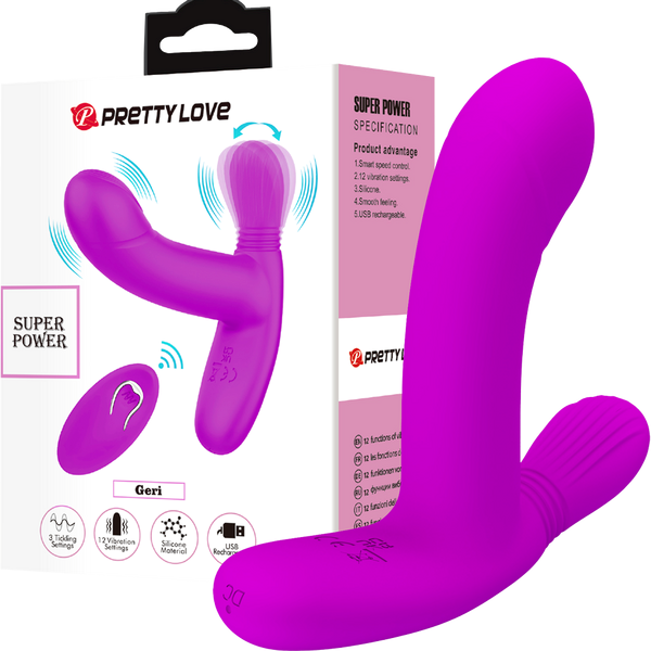 Pretty Love Geri Rechargeable 12 Function G Spot & Clitoral Vibrator Purple - G-Spot Vibrators