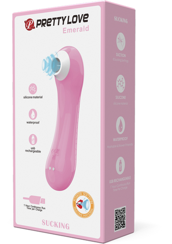 Pretty Love Rechargeable Sucking Emerald Clitoral Massager - Clit Ticklers and Pulsators