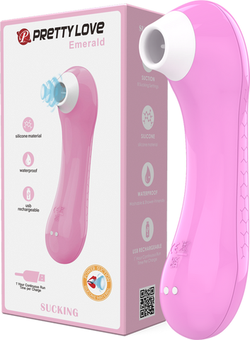 Pretty Love Rechargeable Sucking Emerald Clitoral Massager - Clit Ticklers and Pulsators