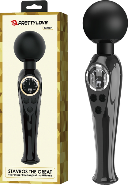 Stavros The Great Skyler Rechargeable Body Wand Massager Black - Body Wands