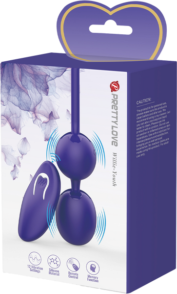 Pretty Love Willie Youth Remote Control Vibrating Love Egg Massager Purple - Love Eggs and Kegel Exercisers