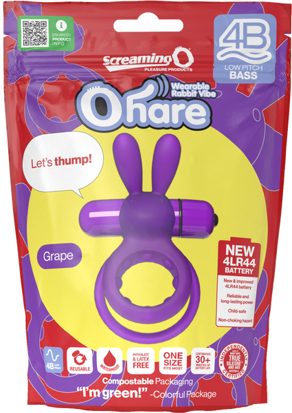 Screaming O Ohare 4B Low Pitch Bass Mens Vibrating Cock Ring - Vibrating Cock Rings