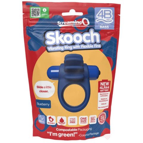 Skooch 4B Low Pitch Bass Blueberry Vibrating Cock Ring - Vibrating Cock Rings