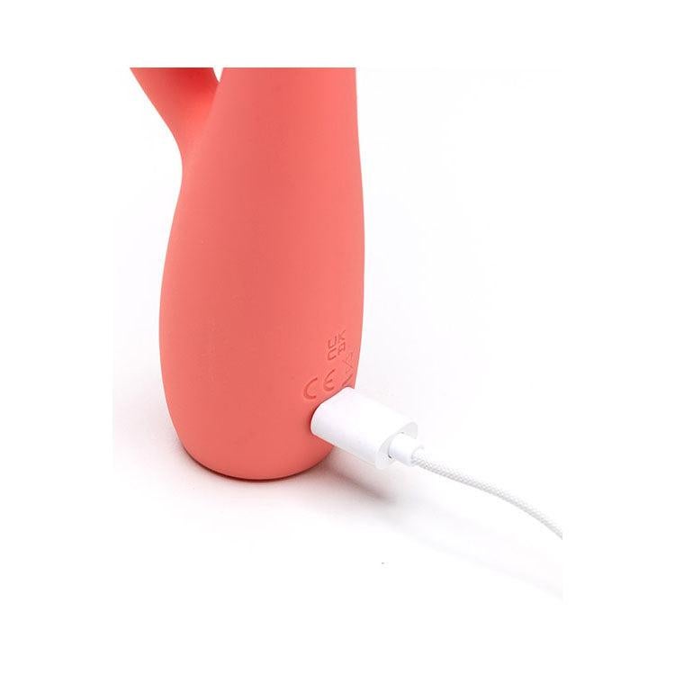 Adam & Eve GROOVY GLOW-UPS Curvie Rechargeable Rabbit Vibe - Rabbit Vibrators
