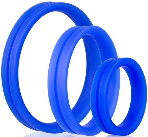 Ring O Pro x 3 Blue by Screaming O - Cock Ring Sets