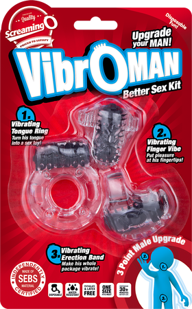 Vibroman Vibrating Cock Ring Black by Screaming O - Vibrating Cock Rings