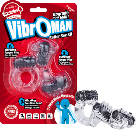 Screaming O Vibroman Super Stretchy Vibrating Cock Ring Black - Vibrating Cock Rings
