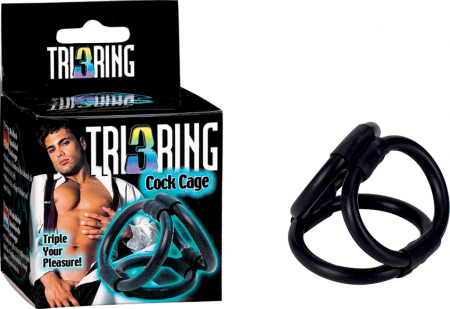 Tri Ring 3 Cock Cage by Seven Creations - Stretchy Cock Rings