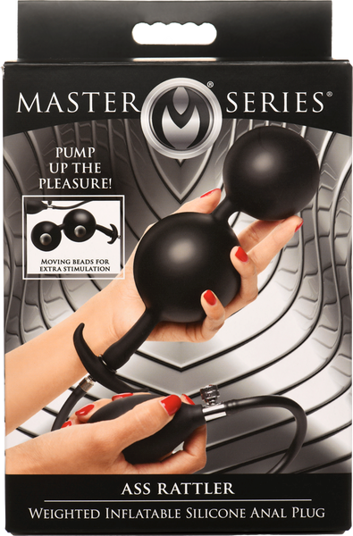Master Series Ass Rattler Weighted Inflatable Silicone Anal Plug - Butt Plugs
