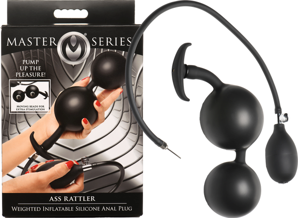 Master Series Ass Rattler Weighted Inflatable Silicone Anal Plug - Butt Plugs