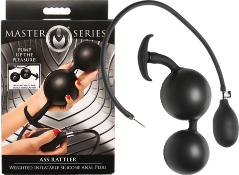 Ass Rattler Weighted Inflatable Silicone Anal Plug - Butt Plugs