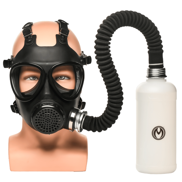 Master Series BDSM Play Inhaler Gas Mask With Bottle - Bondage Hoods