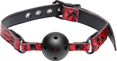 Crimson Tied Breathable Ball Gag by XR Brands - Bondage Gags and Bits