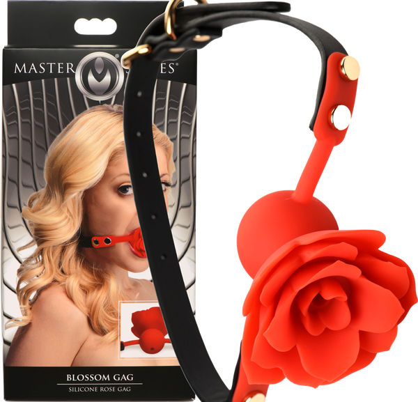 Master Series Blossom Gag Silicone Gag Rose - Bondage Gags and Bits