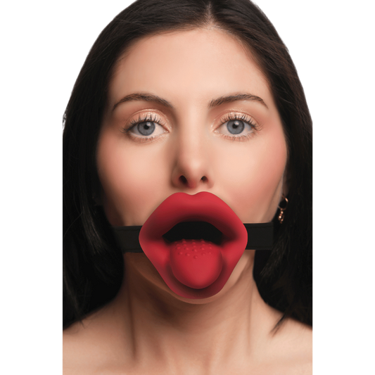 Master Series Vibrating Sissy Bondage Mouth Gag - Bondage Gags and Bits