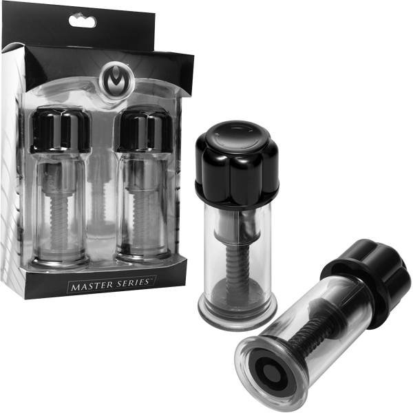 Master Series Black Maxxx Powerful Twist Nipple Suckers - Nipple and Clit Clamps