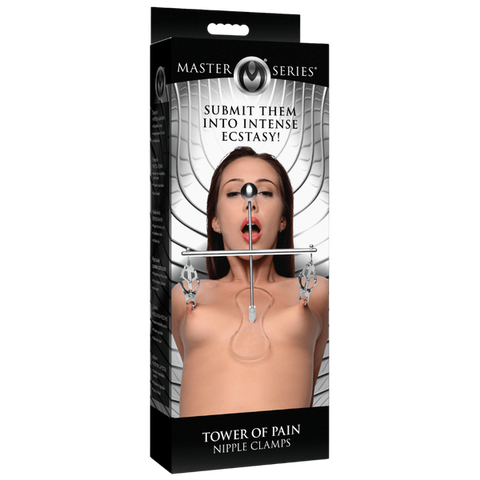 Master Series Tower of Pain Nipple Clamps by XR Brands - Nipple and Clit Clamps