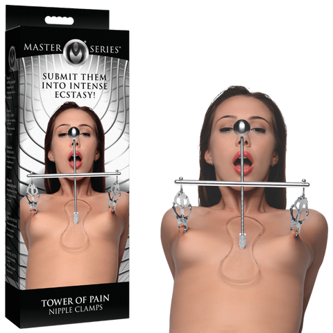 Master Series Tower of Pain Nipple Clamps by XR Brands - Nipple and Clit Clamps