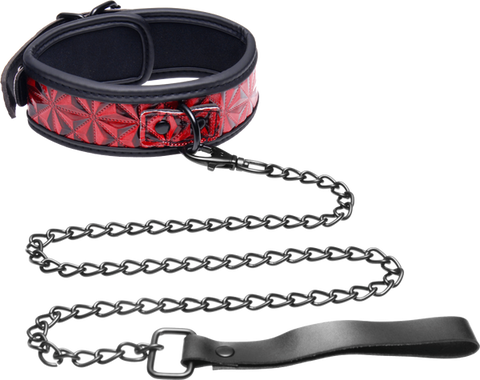 Crimson Tied Collar With Leash by XR Brands - Collars and Leads