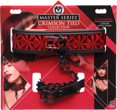 Crimson Tied Collar With Leash by XR Brands - Collars and Leads