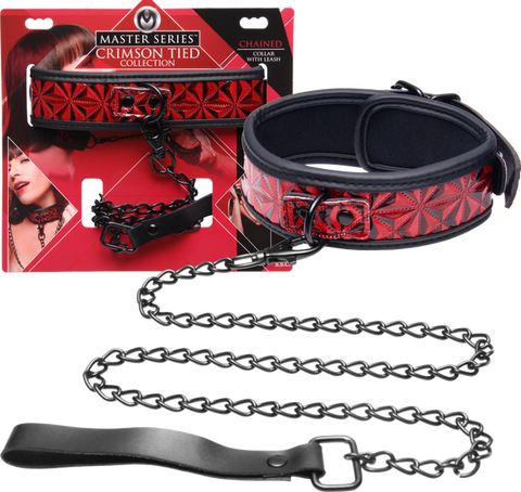Crimson Tied Collar With Leash by XR Brands - Collars and Leads