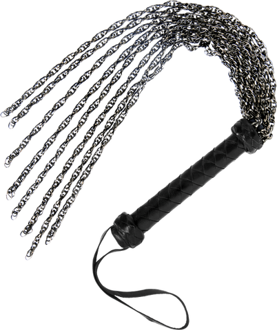 Master Series Gunmetal Chain Bondage Flogger by XR Brands - Whips And Crops