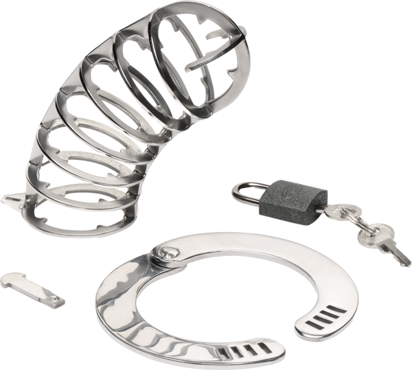 Master Series Stainless Steel Spiked Mens Chastity Cage - Male Chastity