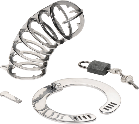 Master Series Stainless Steel Spiked Men's Chastity Cage - Male Chastity
