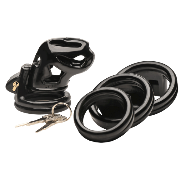 Master Series Hard Stop Double Ring Mens Chastity Cage - Male Chastity