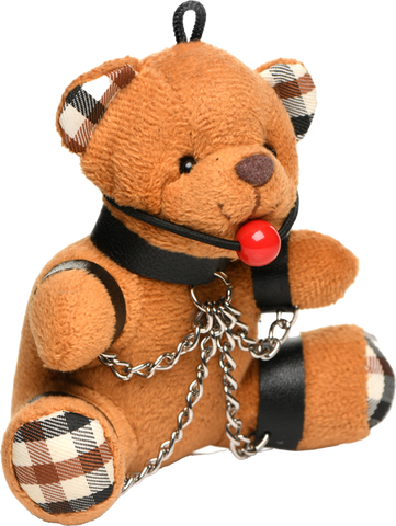 Master Series Gagged Teddy Bear Keychain by XR Brands - Party Gifts and Novelties