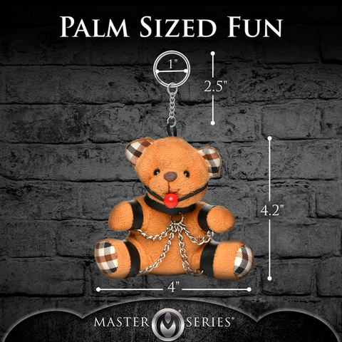 Master Series Gagged Teddy Bear Keychain by XR Brands - Party Gifts and Novelties