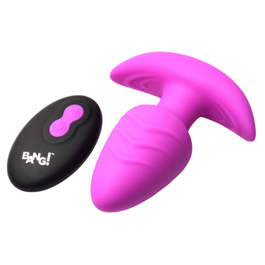XR Brands Rotating and Vibrating Silicone Butt Plug With Remote Purple