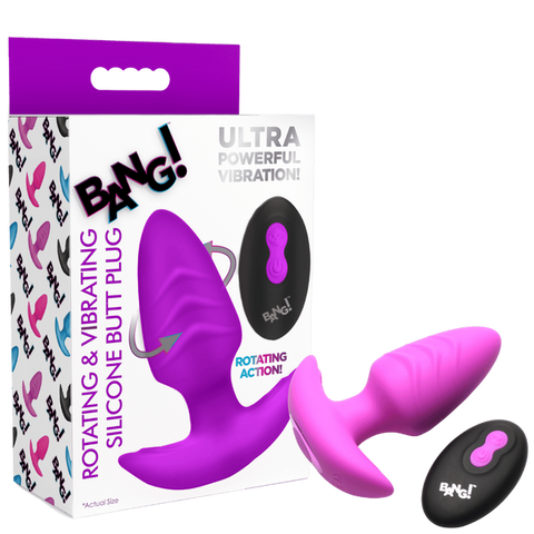 Rotating and Vibrating Silicone Butt Plug by XR Brands - Butt Plugs