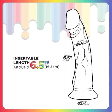 Excellent Power Jellido Multi Coloured 16.5 cm Suction Cup Realistic Dildo - Realistic Dildos