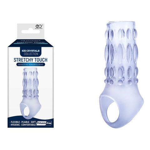 Ice Crystals Stretchy Touch Tickler Sleeve Penis Sleeve - Penis Sleeves and Extenders