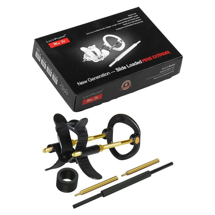 LuvPump Max Fit Hybrid Penis Extender Kit Black - Penis Sleeves and Extenders