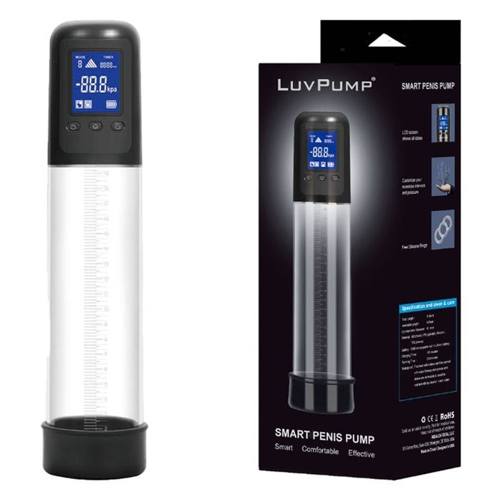 LuvPump USB Rechargeable Smart Automatic Penis Pump Clear - Penis Pumps And Stretchers