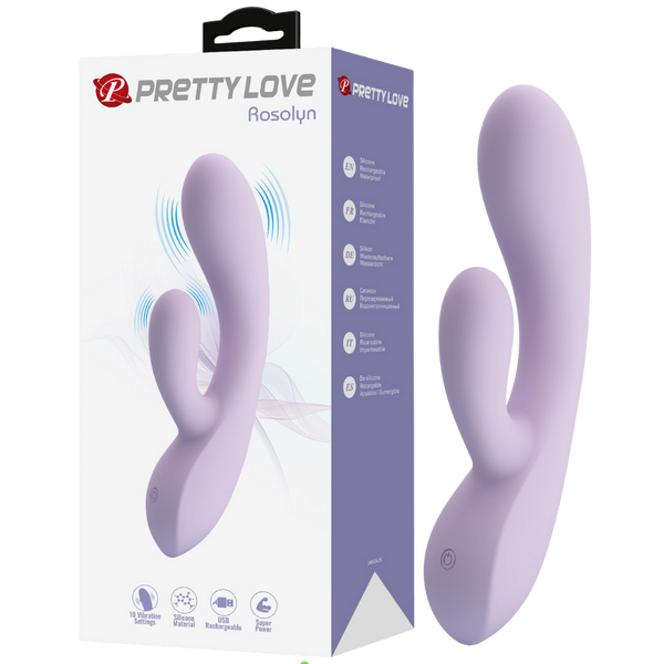 Pretty Love Rosolyn 10 Function Rechargeable Rabbit Vibrator Purple - Rabbit Vibrators