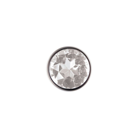 Metallic Butt Plug with Clear Gem Base by Adam & Eve - Butt Plugs