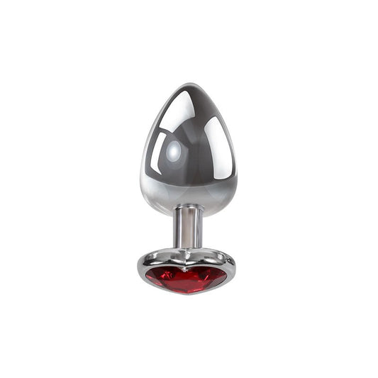 Adam and Eve Metallic Gen Butt Plug with Heart Gem Base