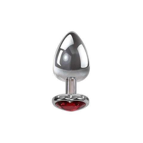 Metallic Gen Butt Plug with Heart Gem Base by Adam & Eve - Butt Plugs