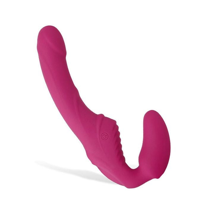 Adam and Eve USB Rechargeable Vibrating Strapless Strap-On Pink - Strap On Sextoys