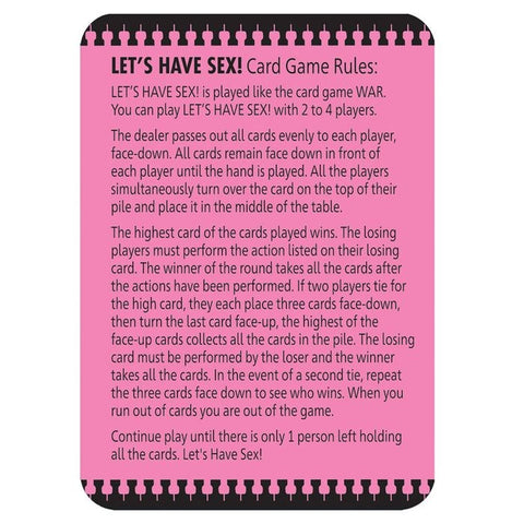 Let's Have Sex Naughty Card Game by Little Genie - Sex Games, Coupons and Tricks