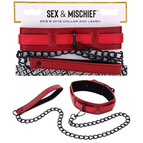 Sex and Mischief Ex's and Oh's Collar and Leash - Collars and Leads