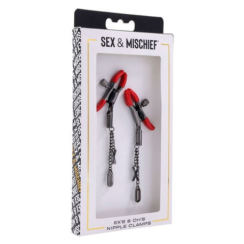 Sex and Mischief Ex's and Oh's Nipple Clamps - Nipple and Clit Clamps