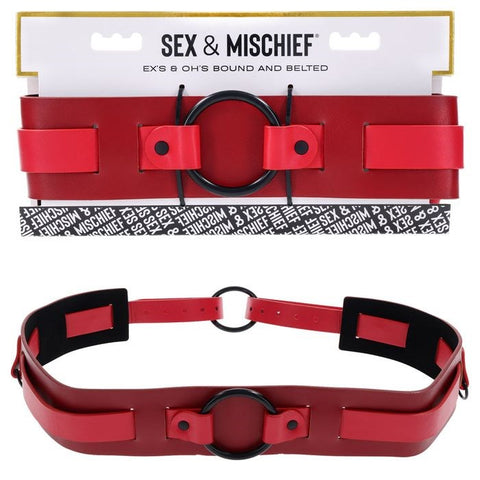 Sex and Mischief Ex's and Oh's Bound and Belted Collar - Collars and Leads