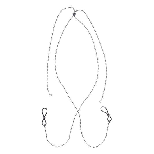 S&M Exs Ohs Metal Body Chain With Nipple Ties - Collars and Leads